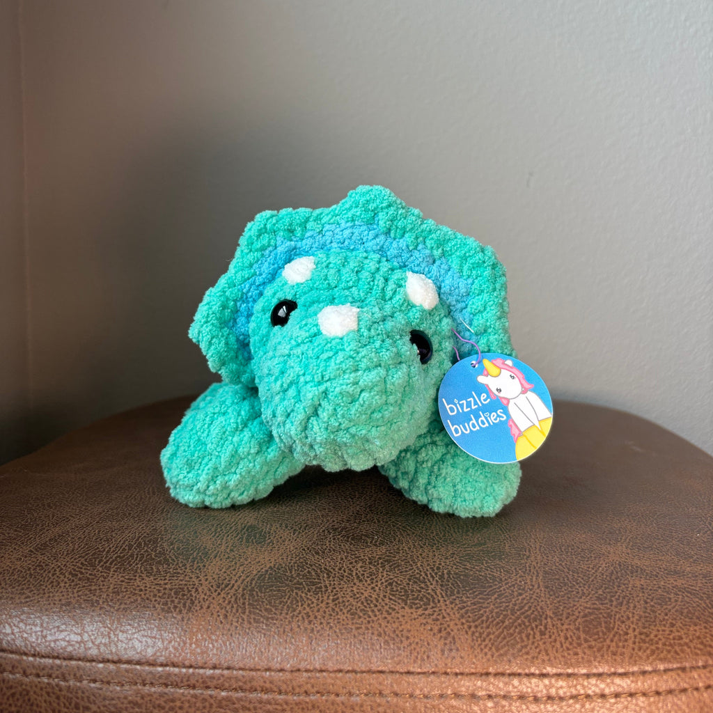 Bizzle Buddies Crochet Triceratops Plushie