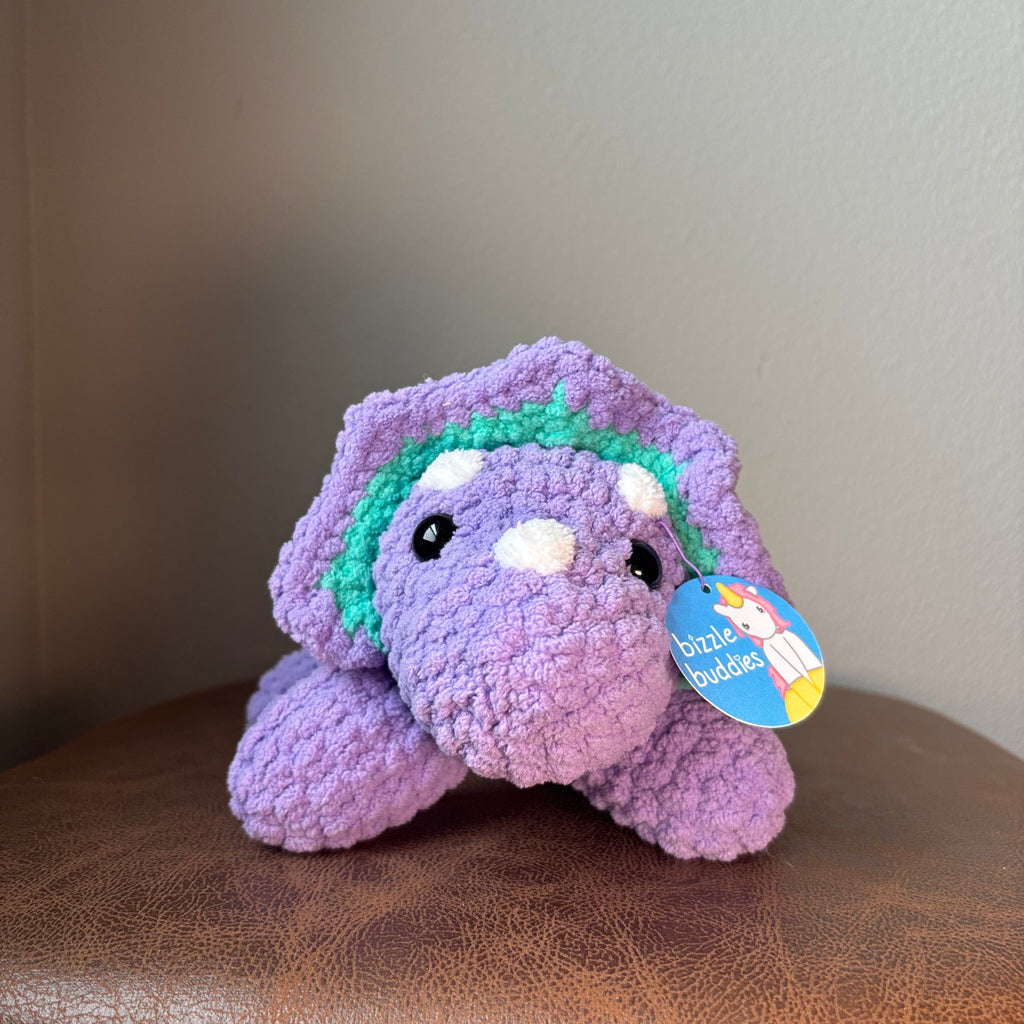 Bizzle Buddies Crochet Triceratops Plushie