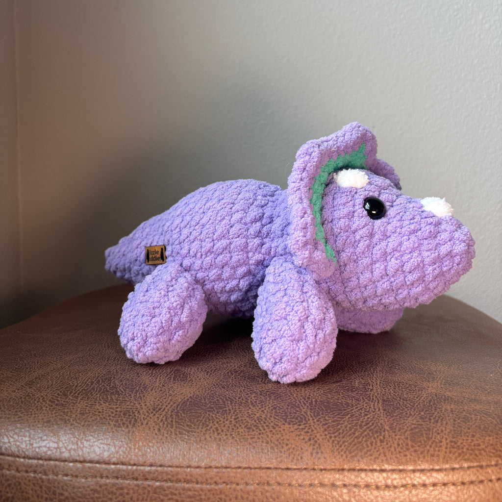 Bizzle Buddies Crochet Triceratops Plushie
